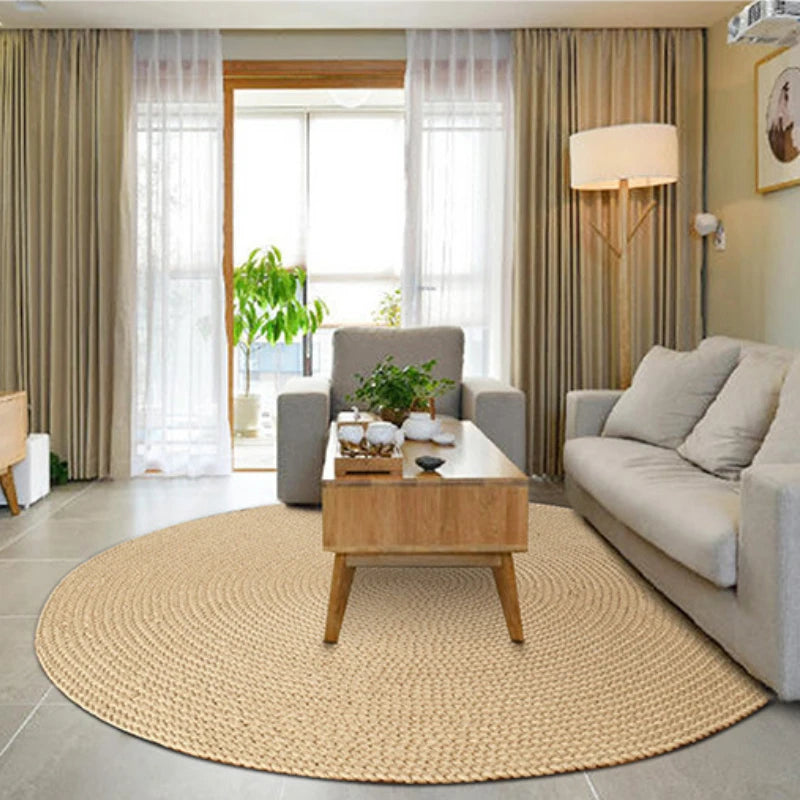 Natural Jute Hand Woven Soft Comfortable Breathable Bedroom Rug