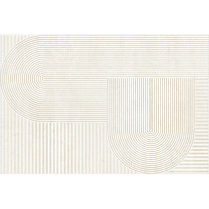 Modern Minimalist Rug – Creamy Long Fur Carpet for Living Room & Bedroom