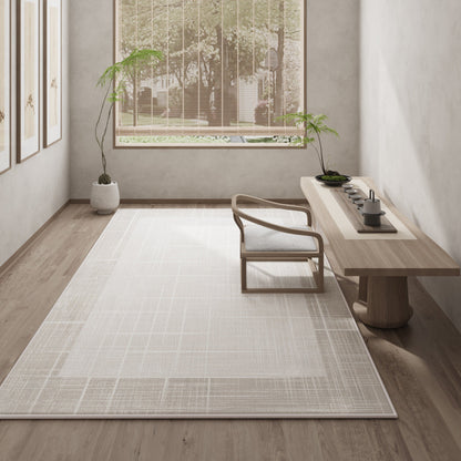Modern Cream Loop-Pile Carpet – Full-Coverage Non-Slip Rug