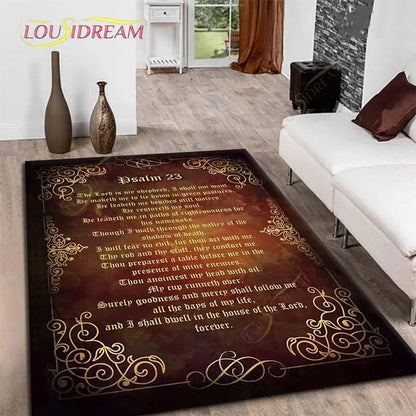 Christ Psalm 23 Carpet Christian Religious Faith Rugs for Living Room