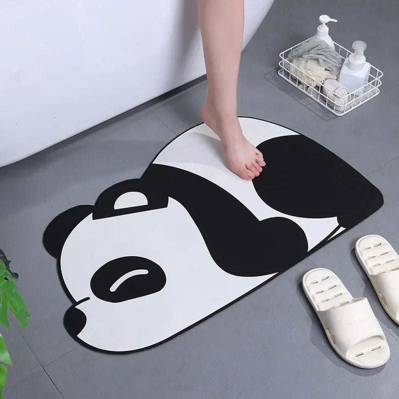 Cartoon Panda Bath Mat Super Absorbent Bathroom Mat