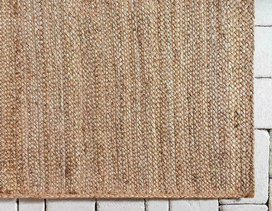 Natural Jute Reversible Braided Modern Rustic Look Fur Rug