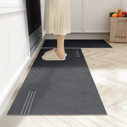 Solid Color Kitchen Floor Mat Waterproof Quick Drying Foot Rug