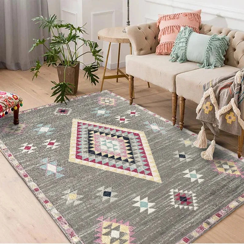 Geometry Pattern Carpet for Living Room Fashion Vintage Rug