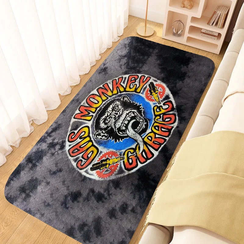 Gas Monkey Kitchen Rugs Doormat Outdoor Mat for Hallway on the Floor