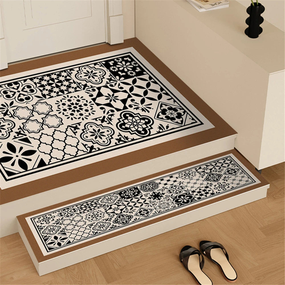 Rubber Luxury Print Stair Tread Mats Anti-slip Rug