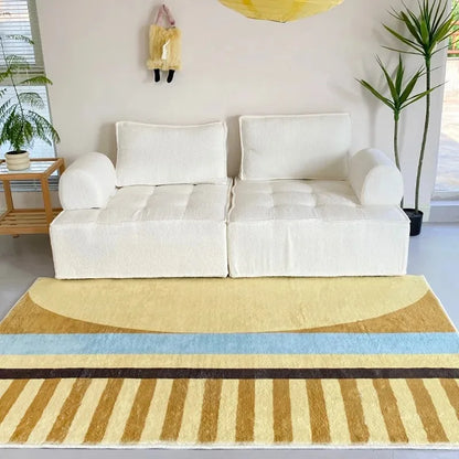 Simplicity Off-white Carpets for Living Room Non-slip Bedroom Rug