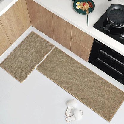 Washable Non-slip Kitchen Rug Faux Sisal Running Rug