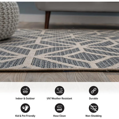 Contemporary  Outdoor Rug Geometric Design for Deck Rug