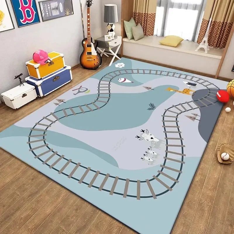 Car Park Children Crawling Carpets for Living Room Decoration Bedroom