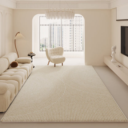 Modern Minimalist Rug – Creamy Long Fur Carpet for Living Room & Bedroom