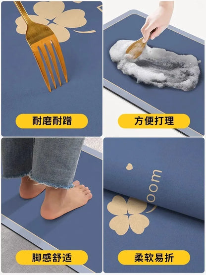 Diatomite Bath Mat Bathroom Absorbent Anti Slip Floor Mat