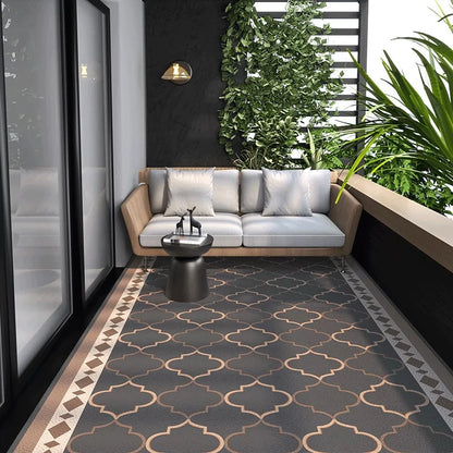 Large-area Outdoor Balcony Rug PVC Leather Oil-proof and Non-slip Rug