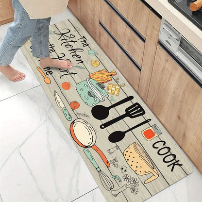 Cartoon knife and fork kitchen waterproof door home decoration Rug