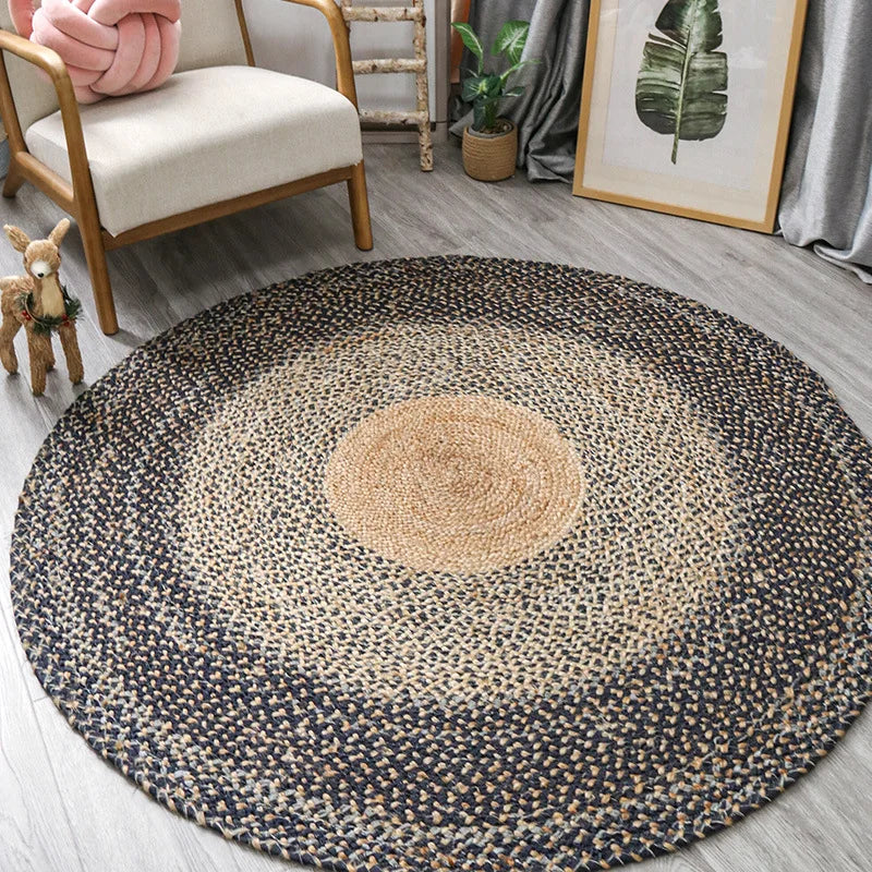 Wear Resistant Durable Natural Jute Traditional Hand Knitting Rug