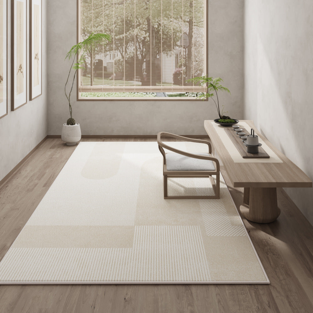 Modern Cream Loop-Pile Carpet – Full-Coverage Non-Slip Rug
