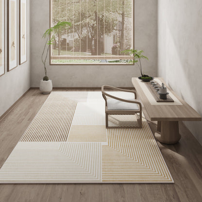 Modern Cream Loop-Pile Carpet – Full-Coverage Non-Slip Rug