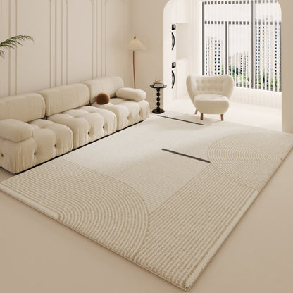 Modern Minimalist Rug – Creamy Long Fur Carpet for Living Room & Bedroom