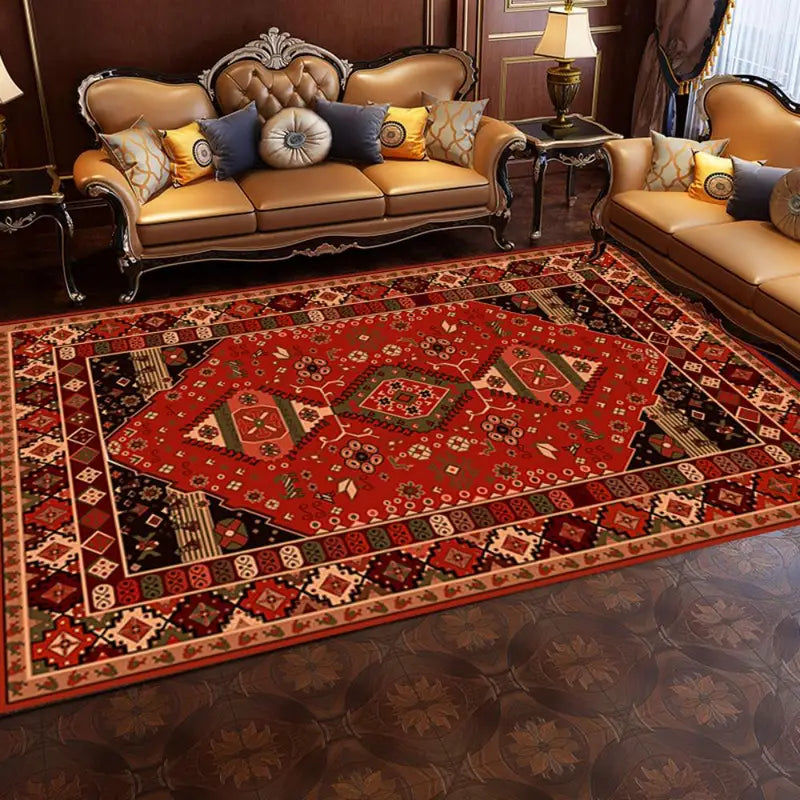 Bohemian Large Size Rug Vintage Living Room Sofa Non-Slip Carpet