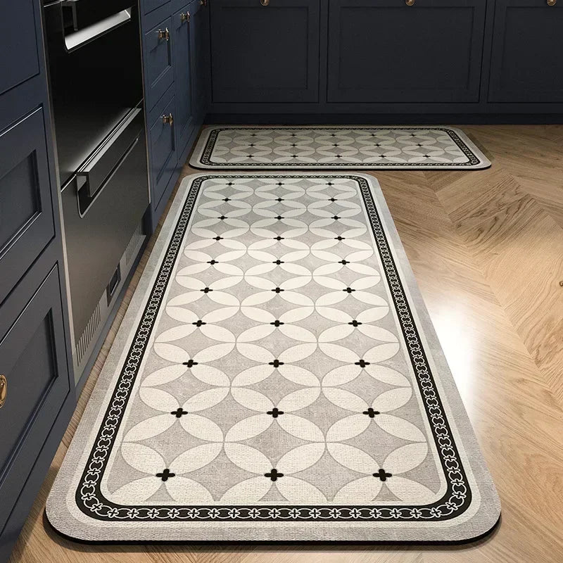 Kitchen Rug Absorbent Printed Non-slip Hallway Long Rug