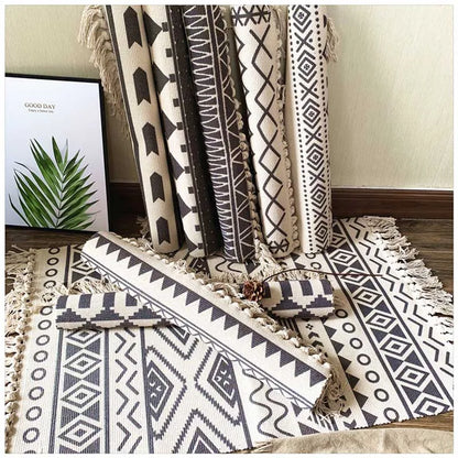 Cotton Tassel Home Weave Welcome Foot Pad Bedroom Study Room Floor Rug