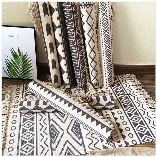 Cotton Tassel Home Weave Welcome Foot Pad Bedroom Study Room Floor Rug