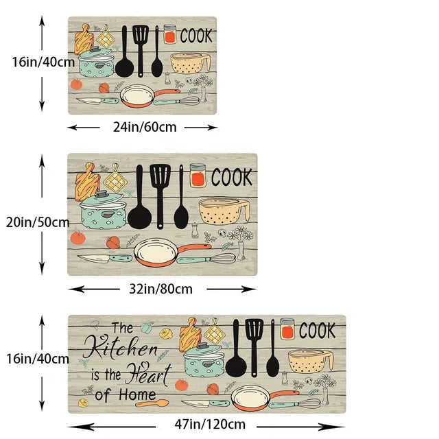 Cartoon knife and fork kitchen waterproof door home decoration Rug