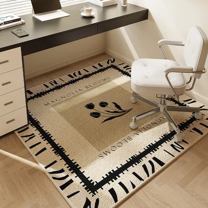 Study Carpet Square Desk Office Chair Minimalist Style Decoration Rug