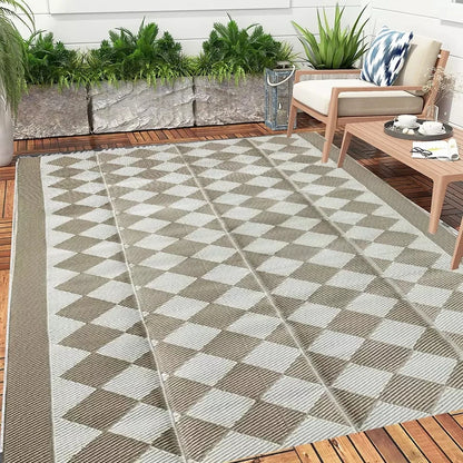 Outdoor Home Garden Patio Porch Area Rug RV Camping Plastic PP Rug