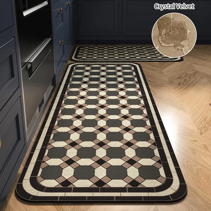 Printed Anti-Slip Kitchen Long Rug Kitchen Water Absorbent Floor Mat