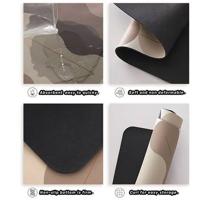 Fashion Style Computer Chair Floor Mats Diatomite Round Non-slip Rug