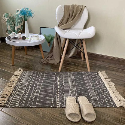 Cotton Tassel Home Weave Welcome Foot Pad Bedroom Study Room Floor Rug