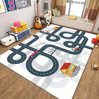 Car Park Children Crawling Carpets for Living Room Decoration Bedroom