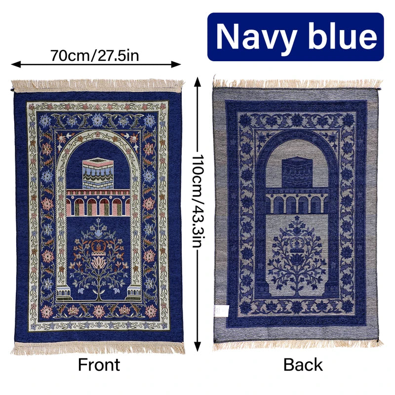 Muslim Worship Rug Prayer Blanket Chenille Islamic Woven Kneel Mat