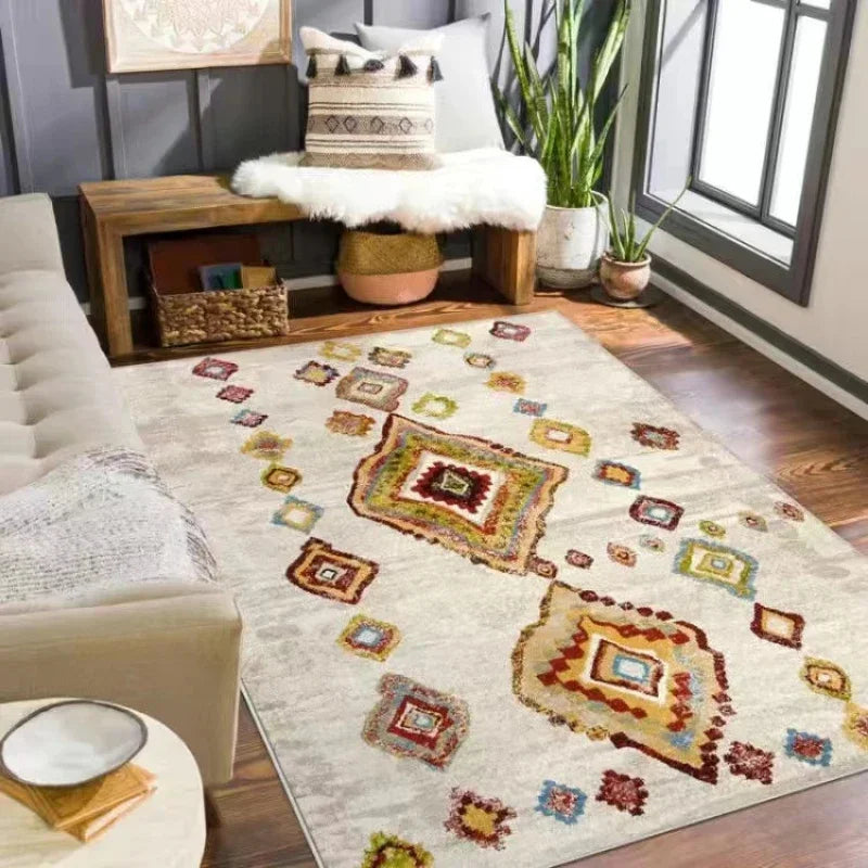 Geometry Pattern Carpet for Living Room Fashion Vintage Rug