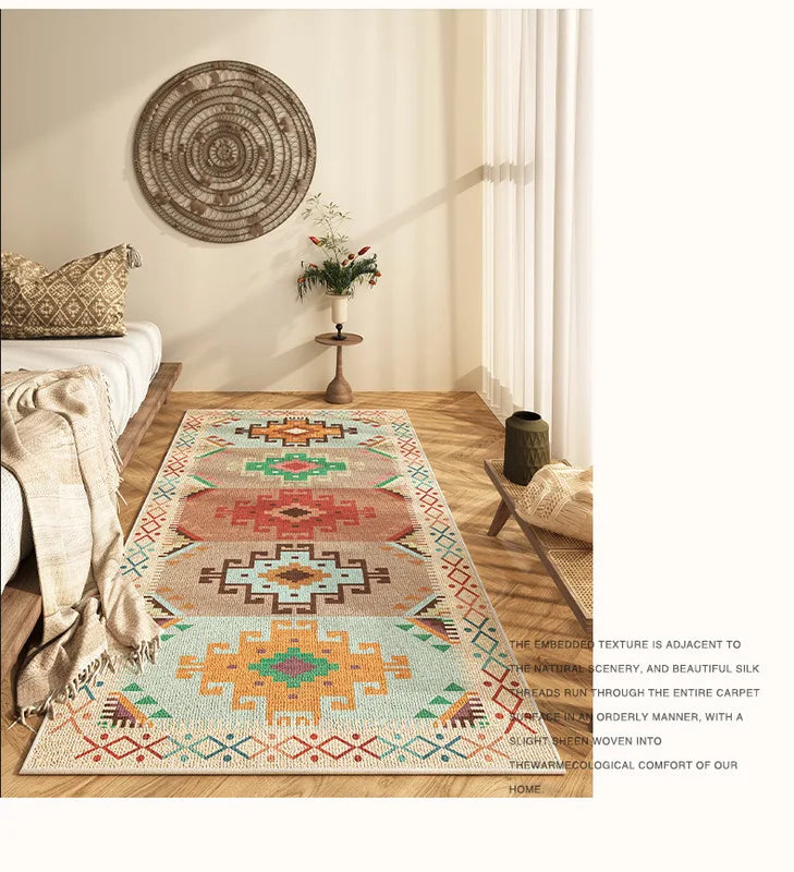 Scandinavian Bohemian Style Floor Cushion Bedroom Premium Bedside Rug