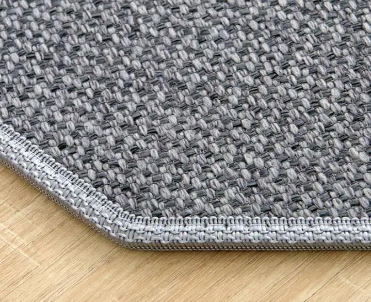 Japanese Octagon Round Rug Cotton Linen Woven Area Rug