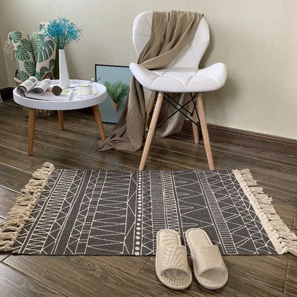 Cotton Tassel Home Weave Welcome Foot Pad Bedroom Study Room Floor Rug