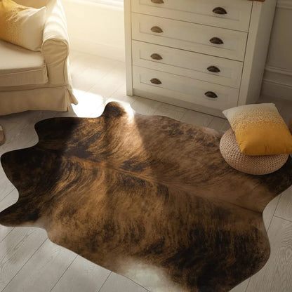 Premium Cow Retro Cow Hide Rug Animal Ultra-Thin Faux Cowhide Rug