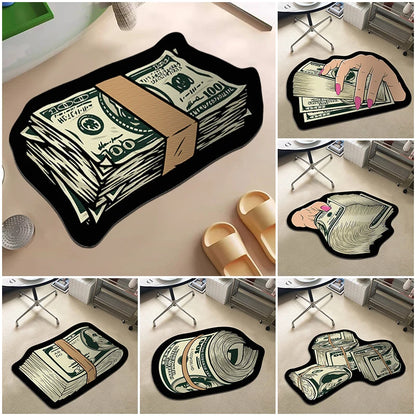 Money Cash Door Mat Creative Bath Mat Livingroom Floor Carpet