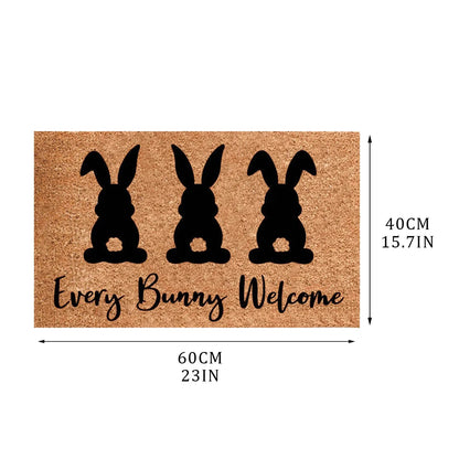 Easter Doormat Easter Eggs Rabbit Entryway Front Porch Rug