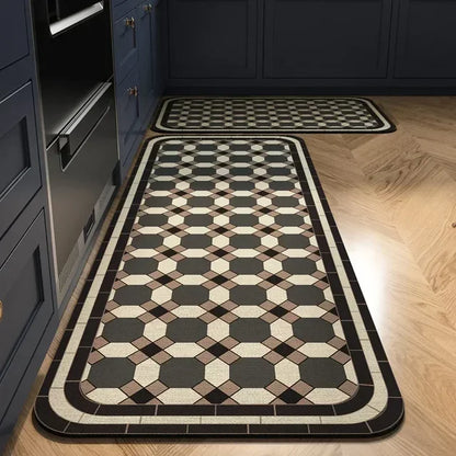 Kitchen Rug Absorbent Printed Non-slip Hallway Long Rug