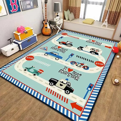 Car Park Children Crawling Carpets for Living Room Decoration Bedroom