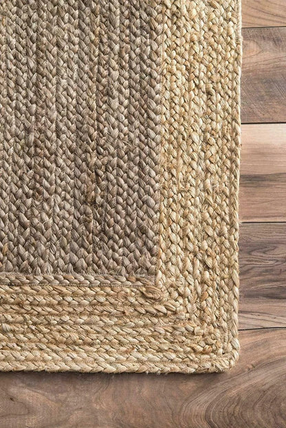 100% Jute Rectangle Natural Braided Rug Handmade Reversible Rug