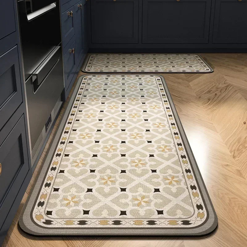 Kitchen Rug Absorbent Printed Non-slip Hallway Long Rug