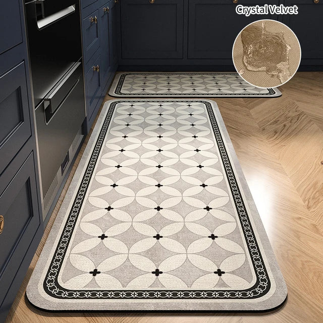 Printed Anti-Slip Kitchen Long Rug Kitchen Water Absorbent Floor Mat