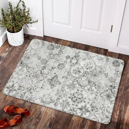 Floral Boho Floor Door Mat Non Slip Bathroom Kitchen Area Rug