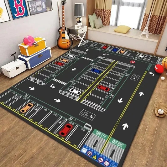 Car Park Children Crawling Carpets for Living Room Decoration Bedroom