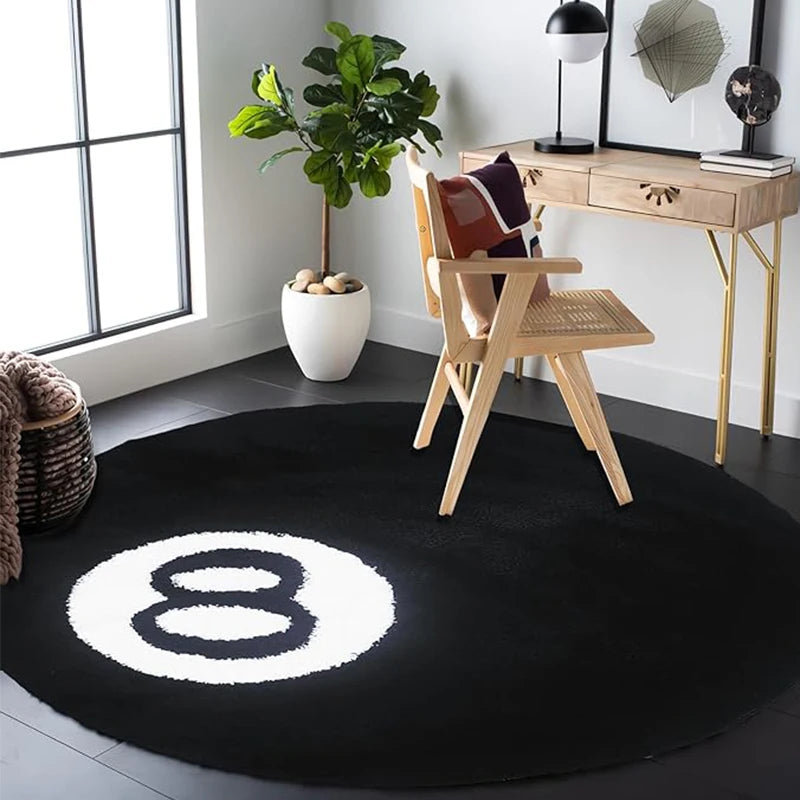 Black 8 Non-slip Rugs Living Room Sofa Coffee Table Floor Carpets