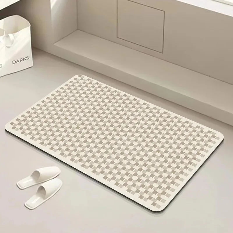 Geometric Diatomite Non-Slip Super Absorbent Bathroom Mat